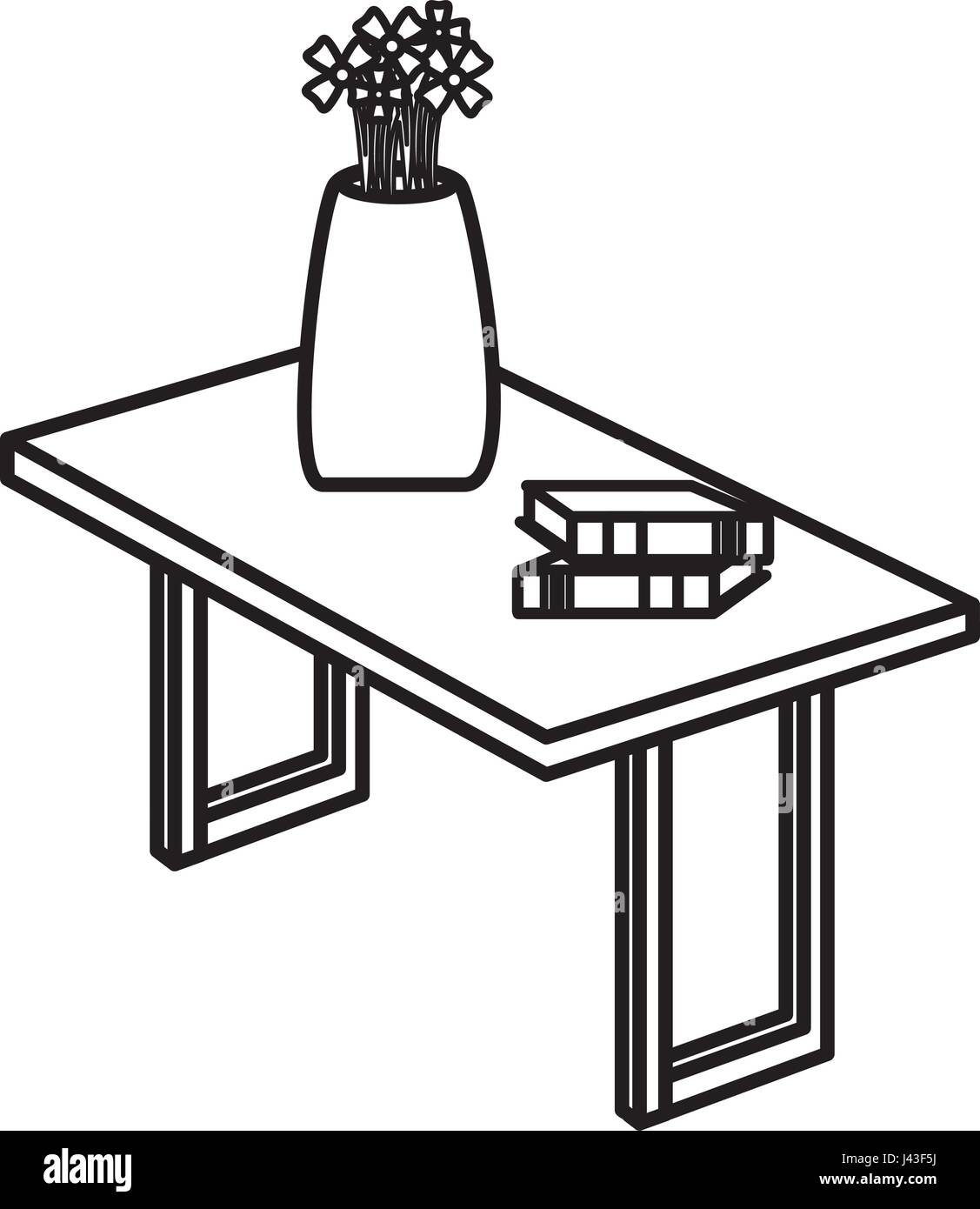 table wooden with flower vase isometric icon Stock Vector Image & Art Alamy