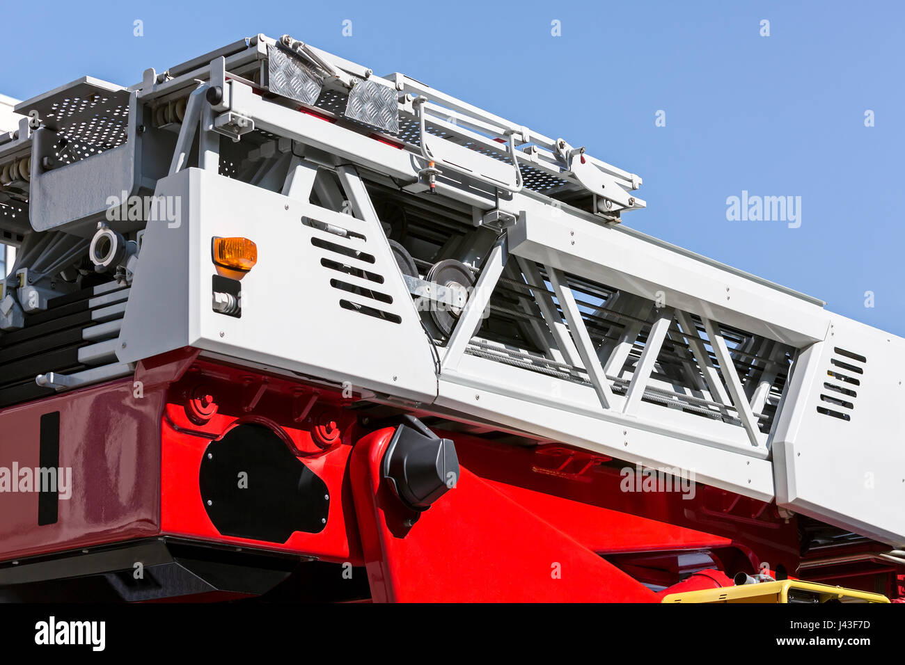 hydraulic ladder of fire engine. rescue firefighting truck details ...