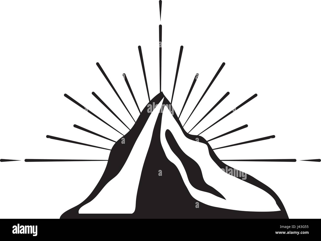 Mountain peak emblem icon Stock Vector Image & Art - Alamy