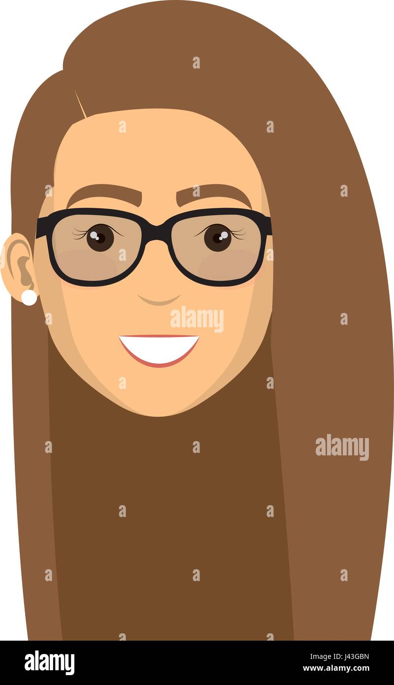 beautiful and young woman student with glasses Stock Vector Image & Art ...
