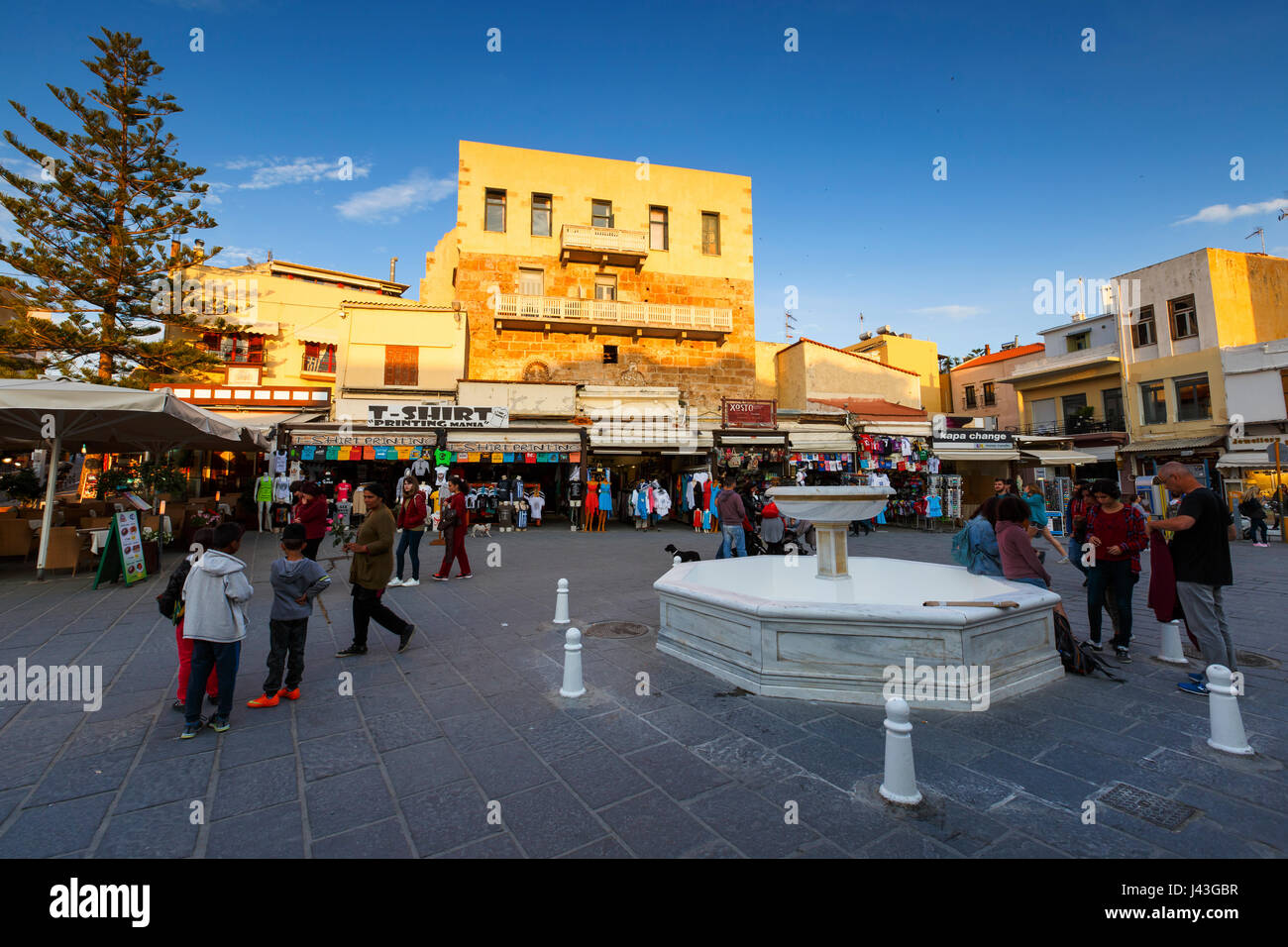 Evening View Of The Old Town Of Chania In Crete Greece Stock Photo Alamy