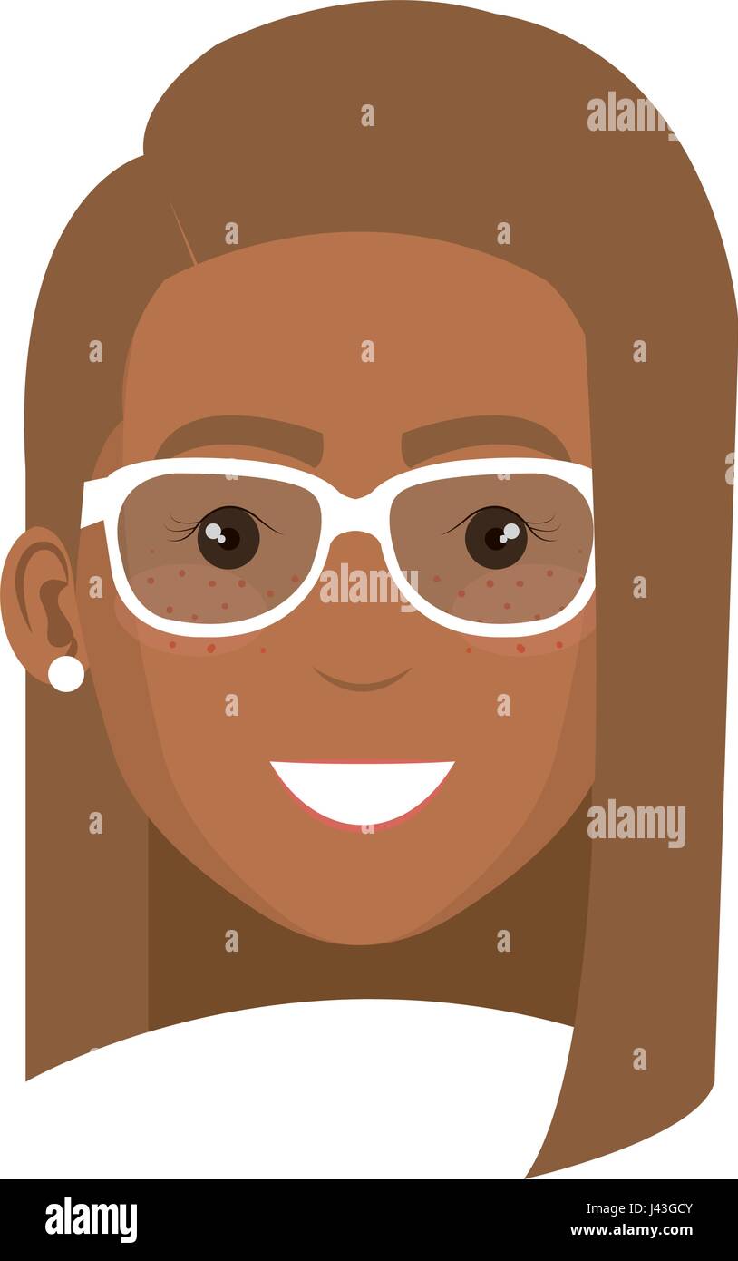 beautiful and young woman student with glasses Stock Vector Image & Art ...