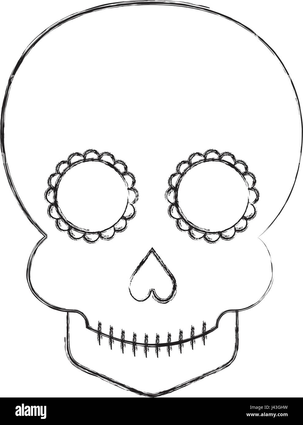 skull artistic tattoo isolated icon Stock Vector Image & Art - Alamy For Blank Sugar Skull Template