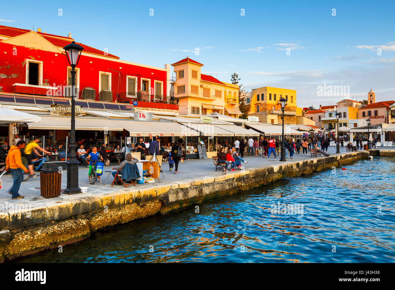 Evening View Of The Old Town Of Chania In Crete Greece Stock Photo Alamy