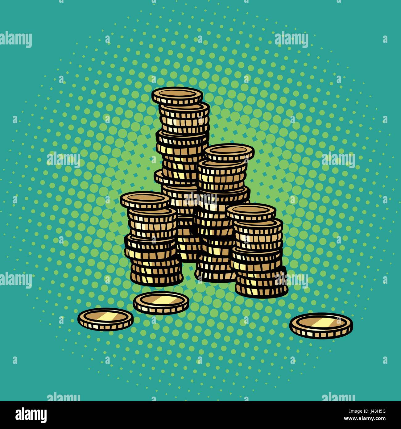 stack of gold coins Stock Vector