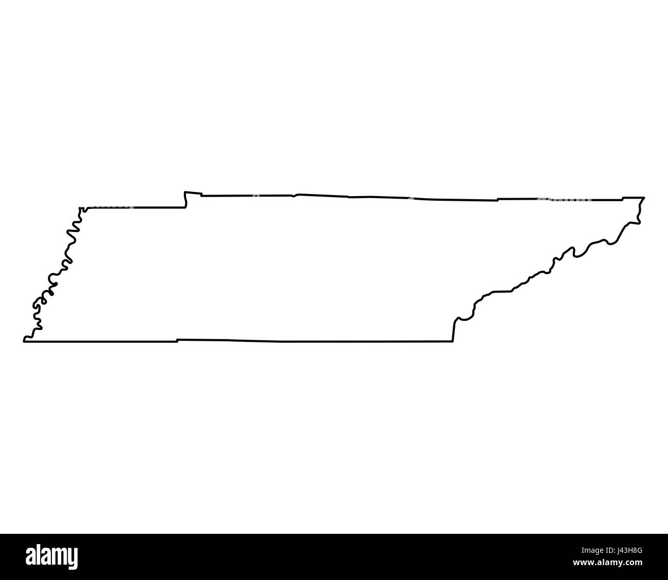 Map Of Tennessee Stock Photo - Alamy