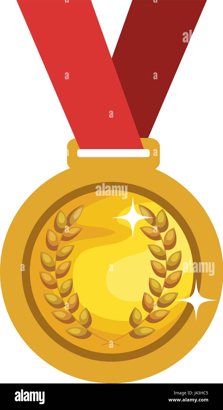 Championship medal with wreath isolated icon Stock Vector Image & Art ...