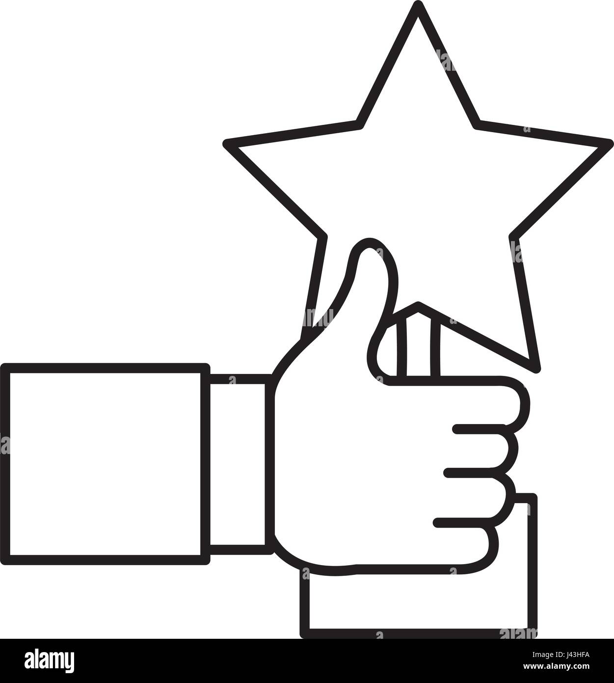 hand human with trophy star isolated icon Stock Vector Image & Art - Alamy