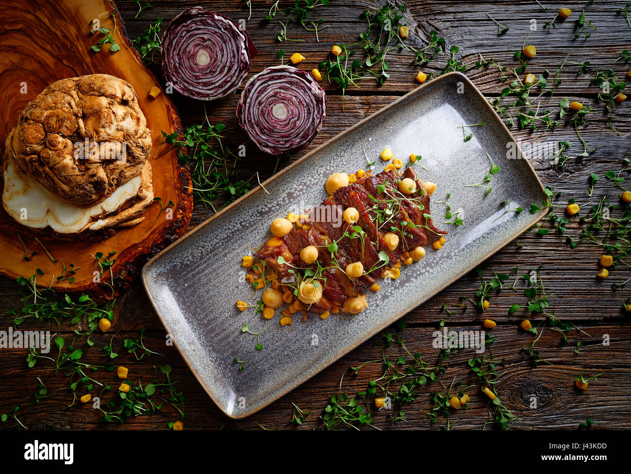Jacks beef with corn USA meat recipe Stock Photo Alamy