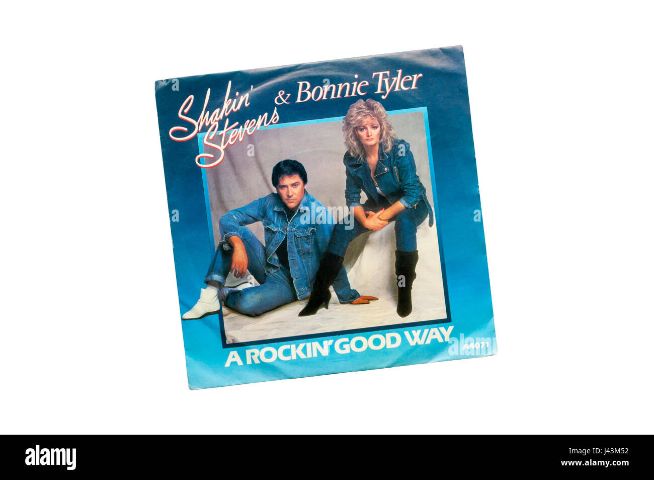1983 7' single, A Rockin' Good Way by Shakin' Steven & Bonnie Tyler. Stock Photo