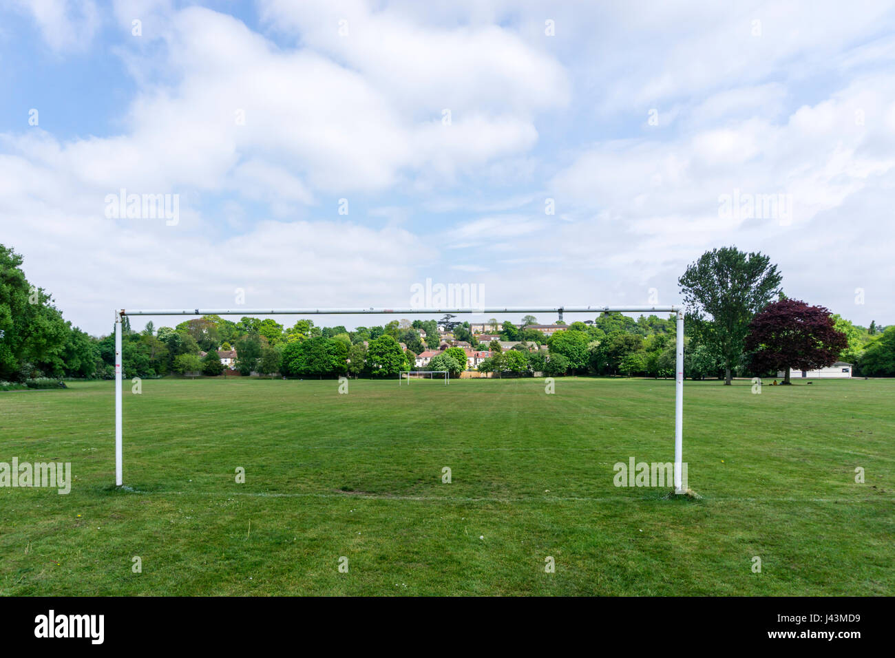 Warren Avenue playing fields in Bromley, South London. Stock Photo