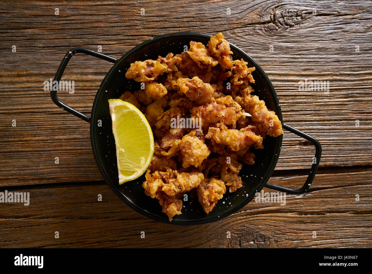 Puntilla Tapas fried little breaded squid of spain Stock Photo