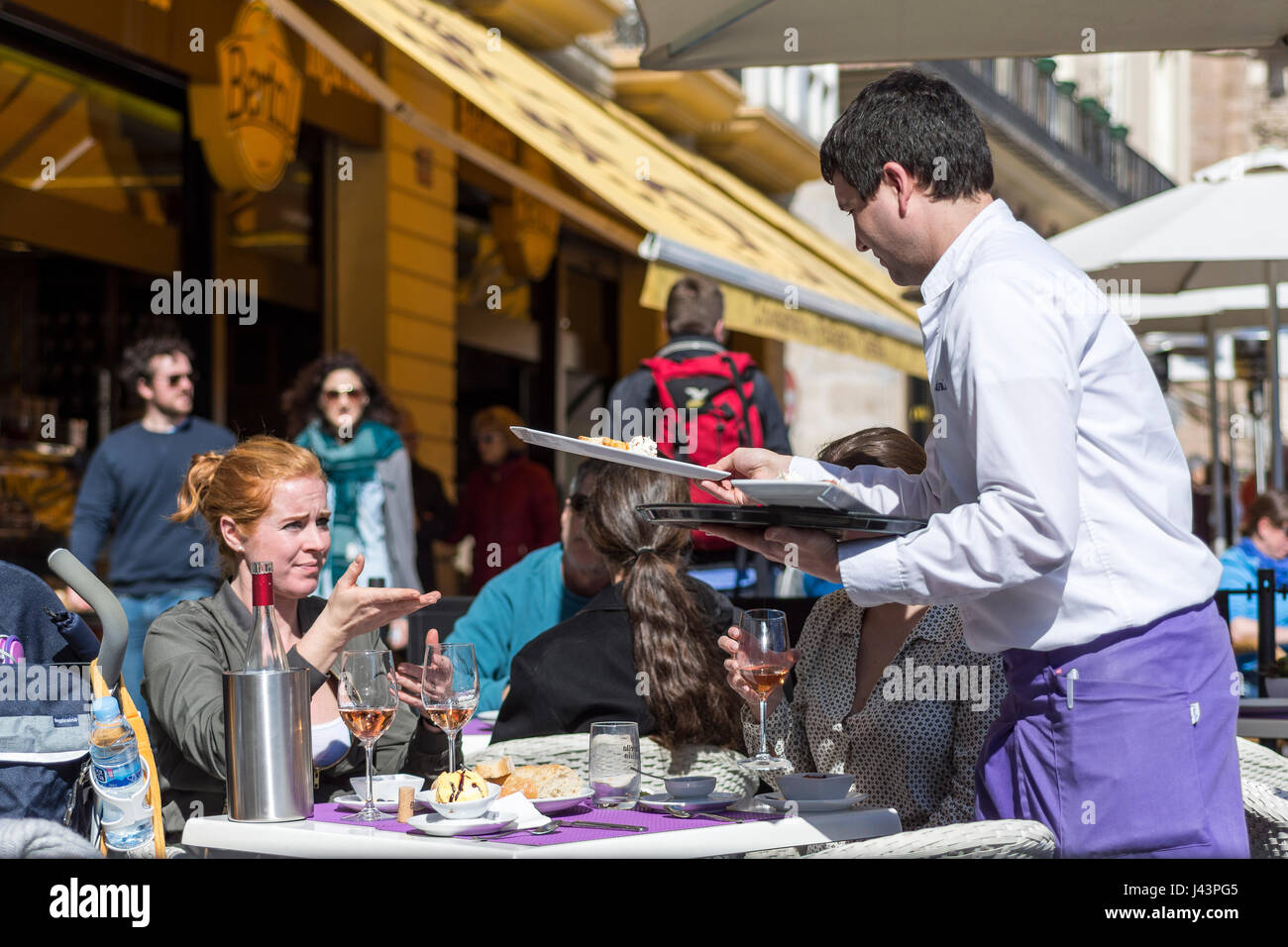 Waiter serving in hotel restaurant hires stock photography and images