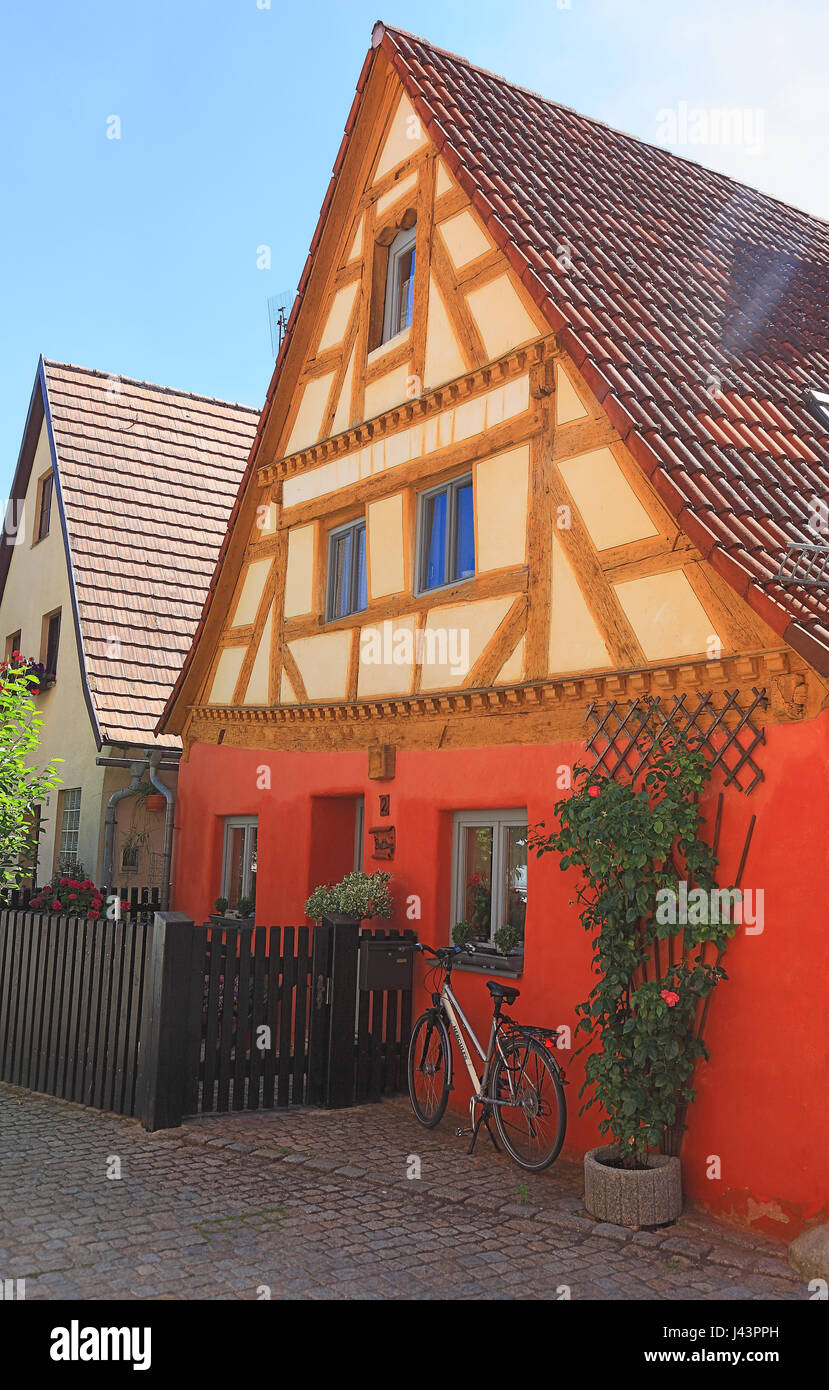 Historical Framework house, village of Heideck, district of Roth, Framework, Frameworkhouse, half timbered, Middle Franconia, Bavaria, Germany Stock Photo