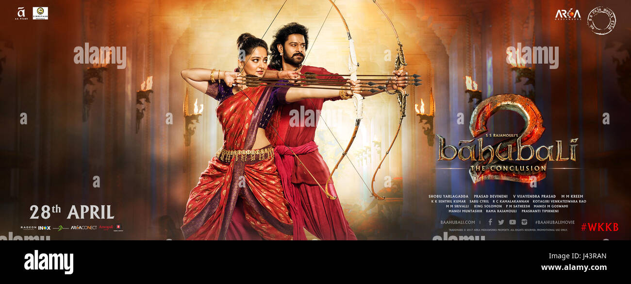 BAAHUBALI 2: THE CONCLUSION, poster, from left, Anushka Shetty, Prabhas,  2017. ©Great India Films/courtesy Everett Collection Stock Photo - Alamy