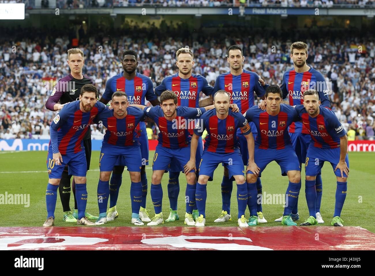 Barcelona team group line-up (Barcelona), APRIL 23, 2017 - Football /  Soccer : Spanish "La Liga Santander" match between Real Madrid CF 2-3 FC  Barcelona at the Santiago Bernabeu stadium in Madrid,