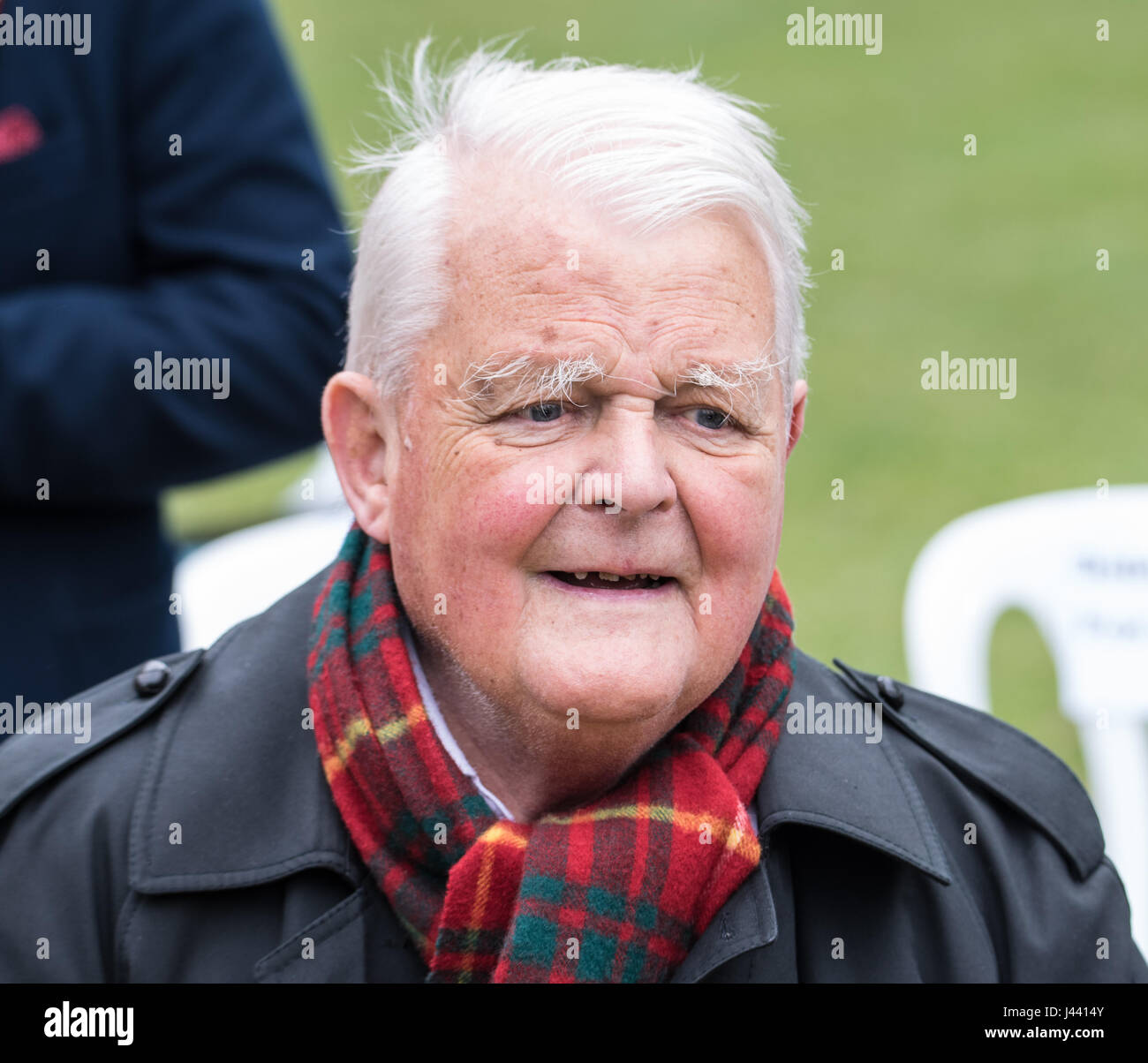 London, 9th May 2017, Bruce Kent, Vice President of the Campaign for Nuclear Disarmament, at the Soviet Memorial London, Act of Remembrance marking 72nd anniversary of the allied victory over Fascism Credit: Ian Davidson/Alamy Live News Stock Photo