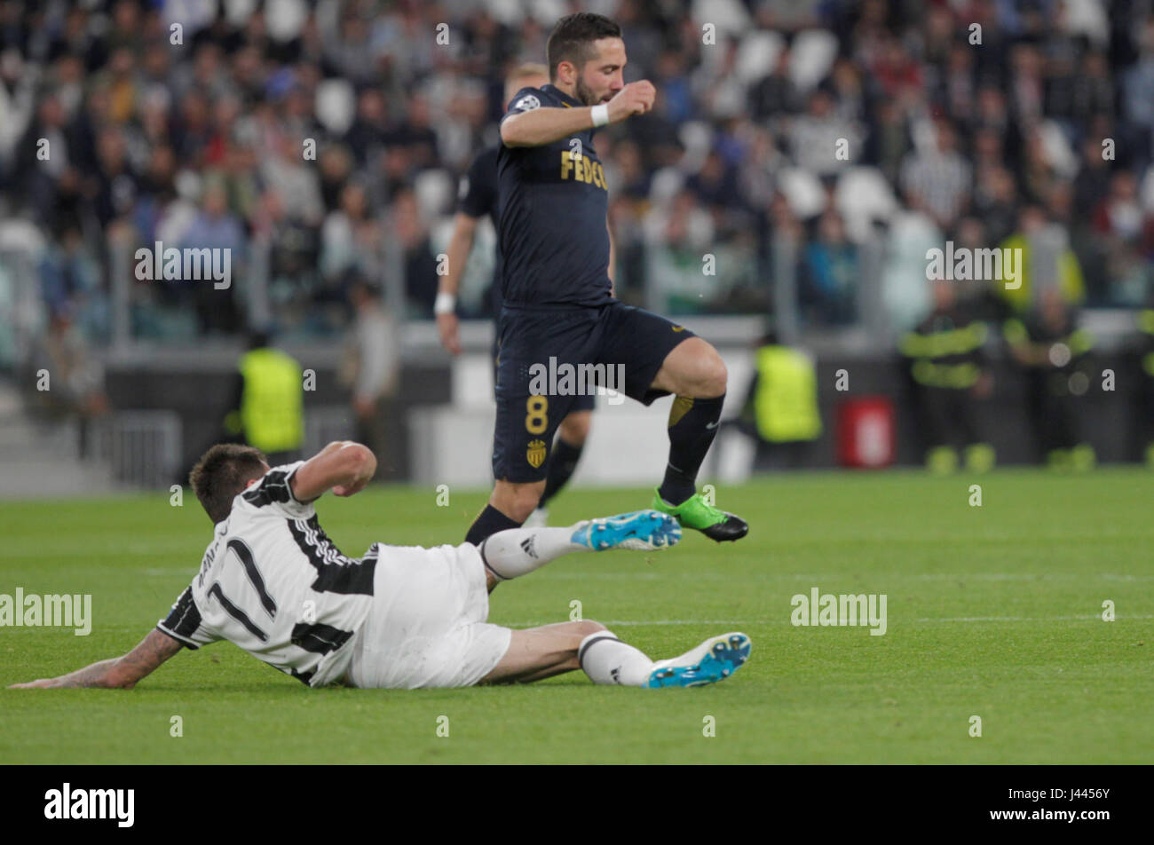Turin, Italy. 09th May, 2017. Juventus Stadium, Turin, Italy; UEFA Champions League semi-final, Juventus versus AS Monaco 2nd leg; Joao Moutinho in action Credit: Laurent Lairys/Agence Locevaphotos/Alamy Live News Stock Photo
