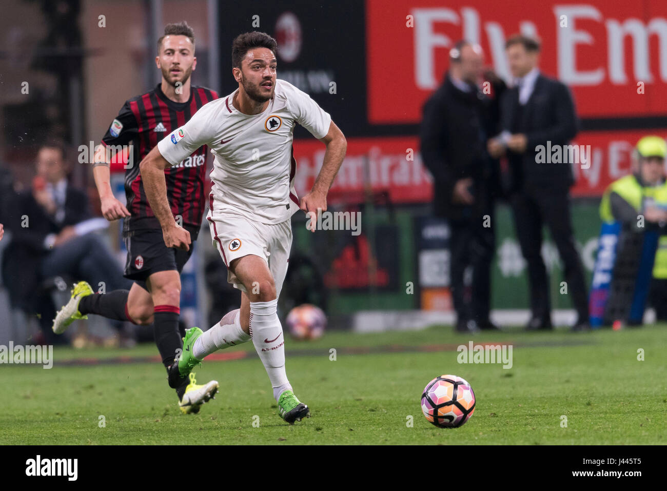 Milan, Italy. 7th May, 2017. Clement Grenier (Roma) Football/Soccer : Italian 'Serie A' match between AC Milan 1-4 AS Roma at Stadio Giuseppe Meazza in Milan, Italy . Credit: Maurizio Borsari/AFLO/Alamy Live News Stock Photo