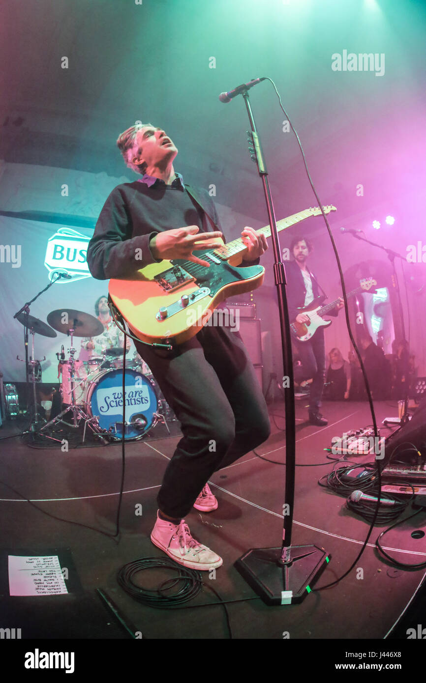 London, UK. 9thMay, 2017. Keith Murray of We Are Scientists performing ...