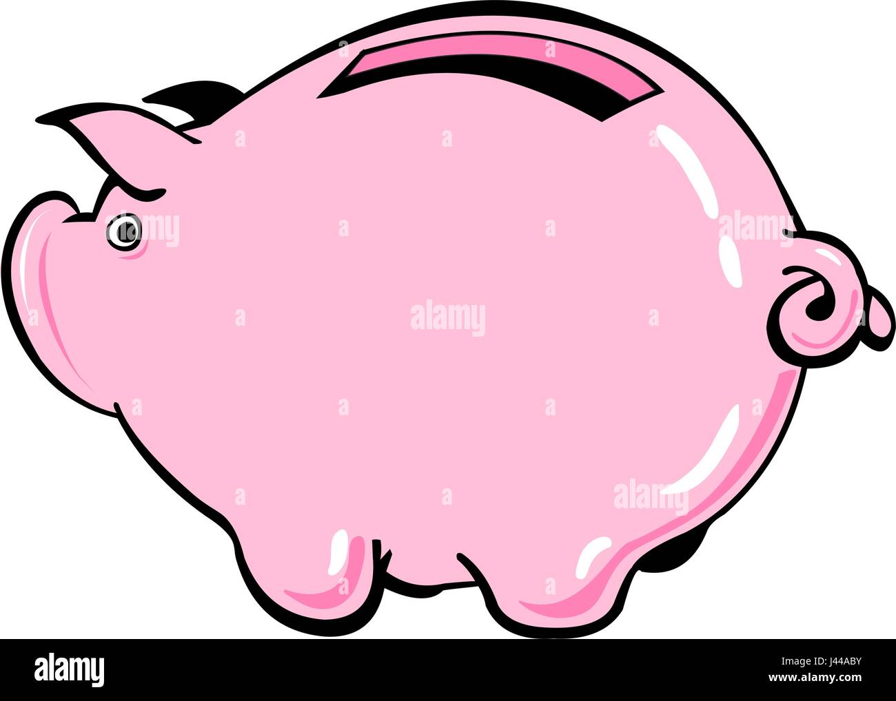 Piggy bank. The concept of financial savings. Isolated on white background. Vector illustration. Stock Vector