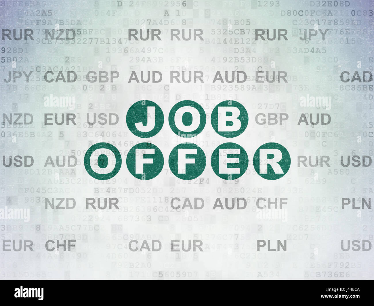 Finance concept: Job Offer on Digital Data Paper background Stock Photo ...