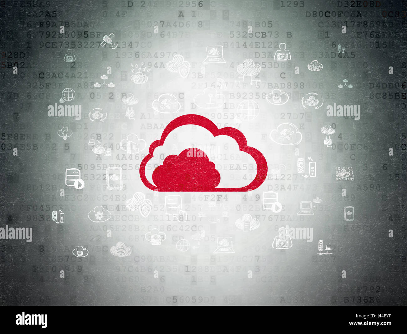 Cloud computing concept: Cloud on Digital Data Paper background Stock ...