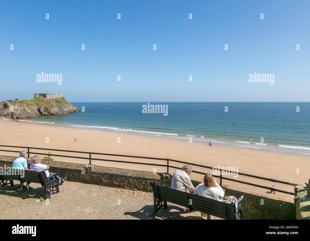 Tenby, Pembrokeshire, Wales May 2017 UK Holiday destination on the west coast of Wales in the south part of pembrokeshire with blue flag beaches Stock Photo