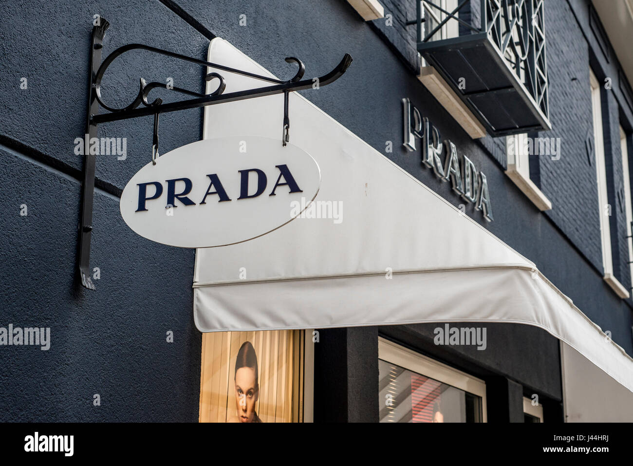 Roermond Netherlands 07.05.2017 - Logo of the Prada luxury Store in the Mc  Arthur Glen Designer Outlet shopping area Stock Photo - Alamy