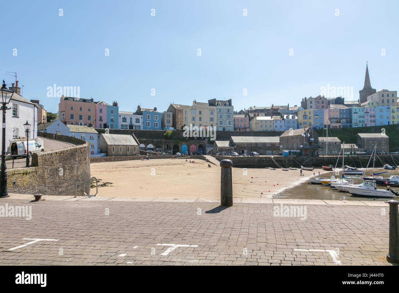 Tenby, Pembrokeshire, Wales May 2017 UK Holiday destination on the west coast of Wales in the south part of pembrokeshire with blue flag beaches Stock Photo