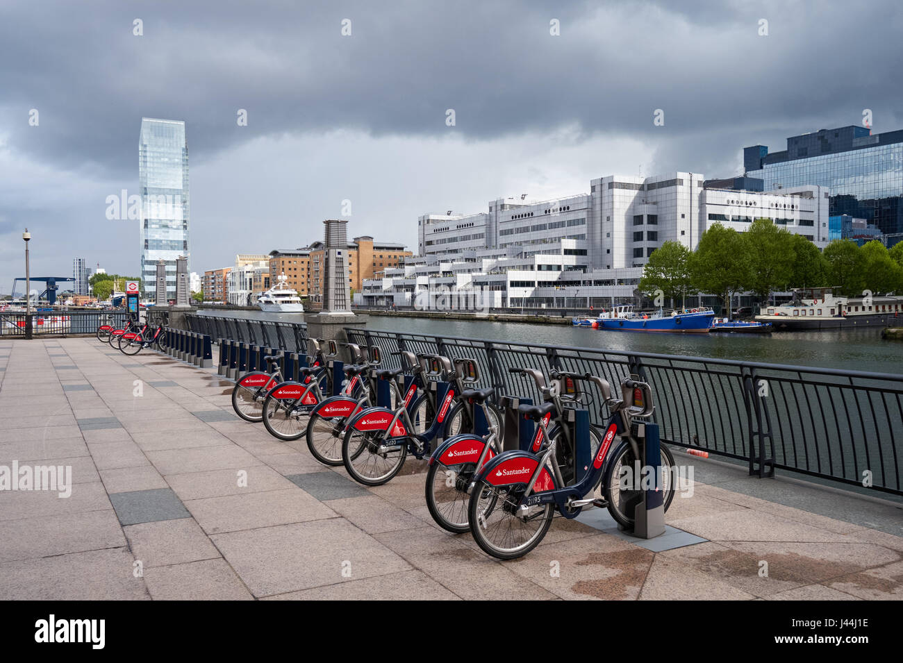 South Quay East Santander Cycles Hire docking station in Canary Wharf London England United Kingdom UK Stock Photo Alamy