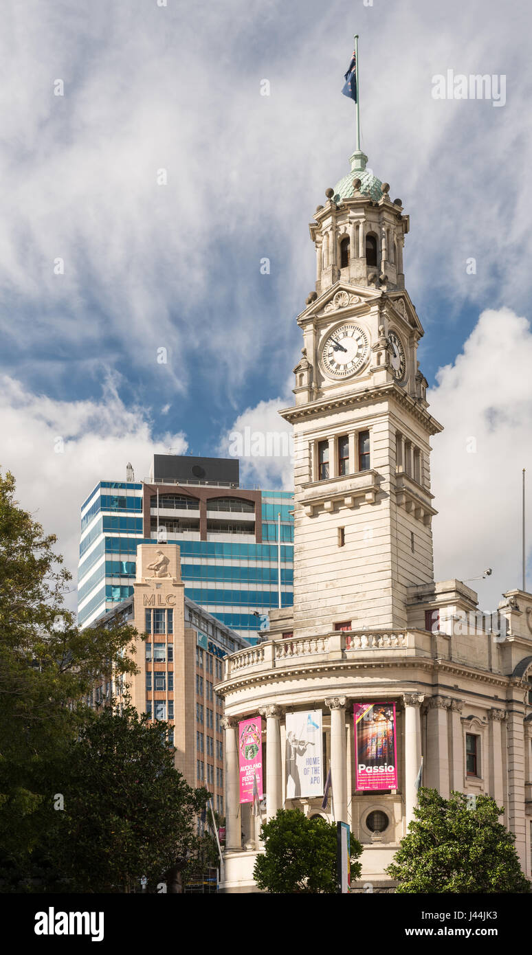 Auckland, New Zealand March 4, 2017 The white stone Clock Tower of