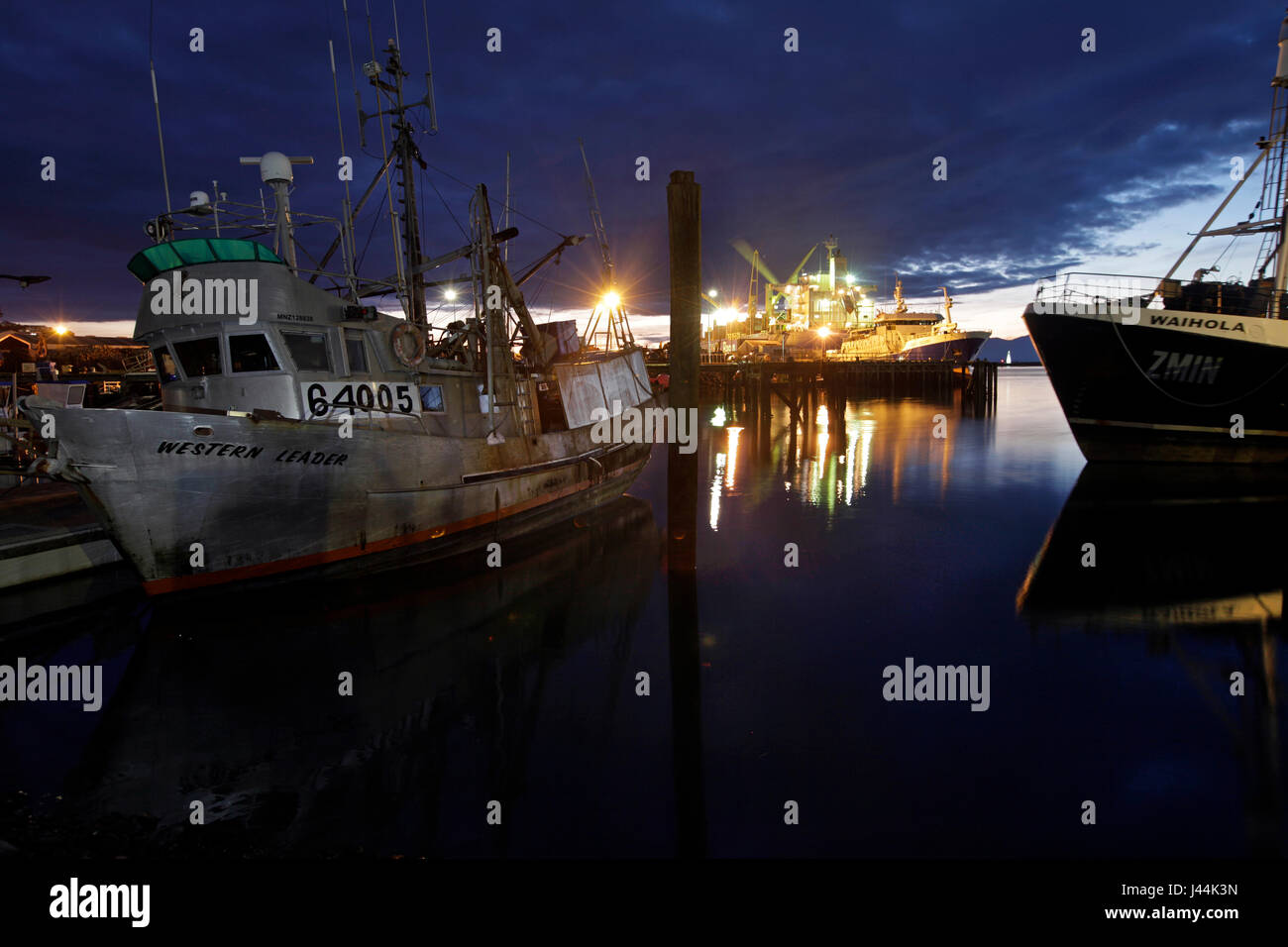 Fishing vessels at Port Nelson, New Zealand Stock Photo