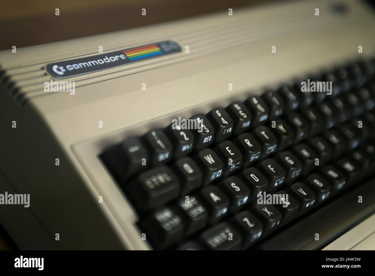 Izmir - Turkey - March 5, 2017: Commodore 64 old computers keyboard macro shot. Stock Photo