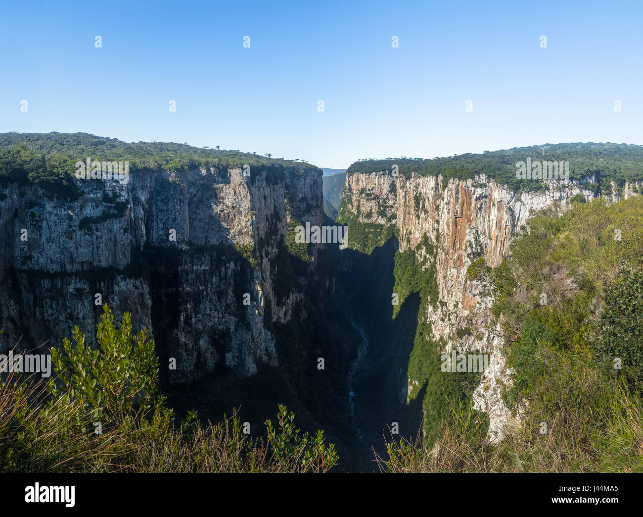 Itaimbezinho Canyon at Aparados da Serra National Park - Cambara do Sul, Rio Grande do Sul, Brazil Stock Photo