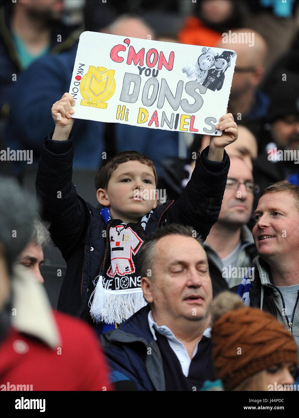 A YOUNG MILTON KEYNES DONS FAN MILTON KEYNES DONS V CHELSEA STADIUMMK