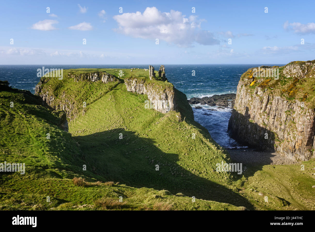 Dunseverick Castle near Bushmills on the the Causeway Coast of North Antrim in Northern Ireland Stock Photo