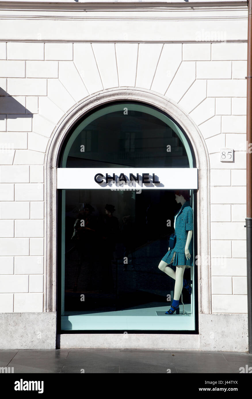 Chanel fashion store at Piazza di Spagna in Rome, Italy. Shop window Stock  Photo - Alamy