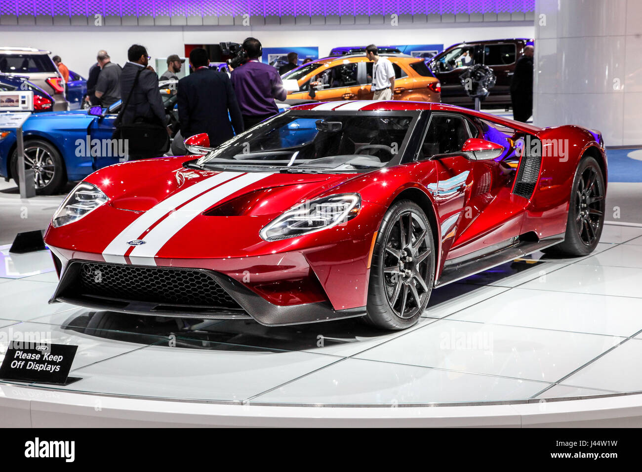 New 2017 Ford GT shown at the New York International Auto Show 2017, at the Jacob Javits Center. Stock Photo