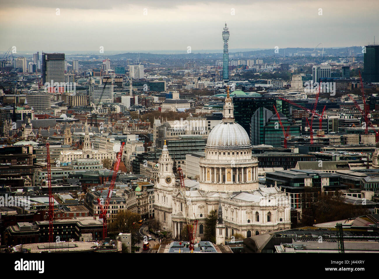 Rooftop view of London with St Paul's Cathedral and the Post Office