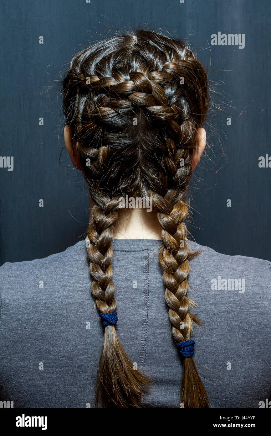 French braids hi-res stock photography and images - Alamy