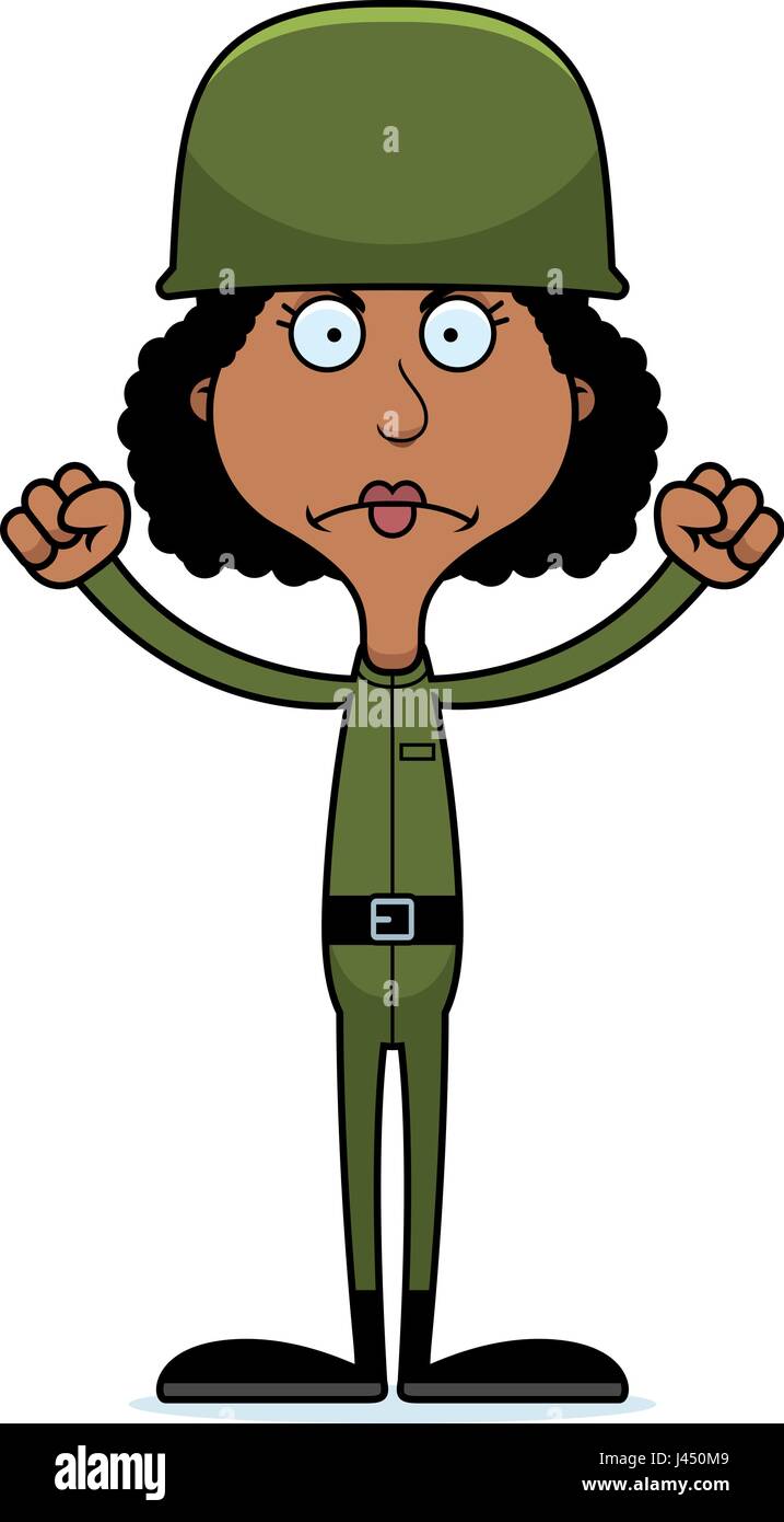A cartoon soldier woman looking angry Stock Vector Image & Art - Alamy
