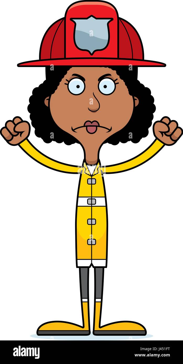 A cartoon firefighter woman looking angry Stock Vector Image & Art - Alamy