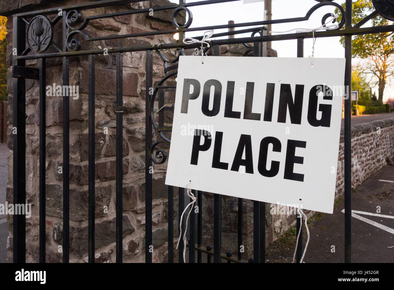 Polling Place sign in Scotland, UK Stock Photo