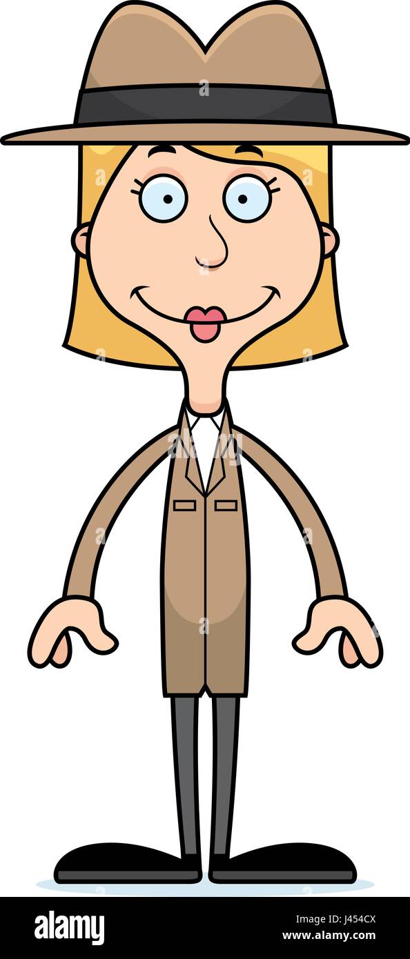 A cartoon detective woman smiling Stock Vector Image & Art Alamy