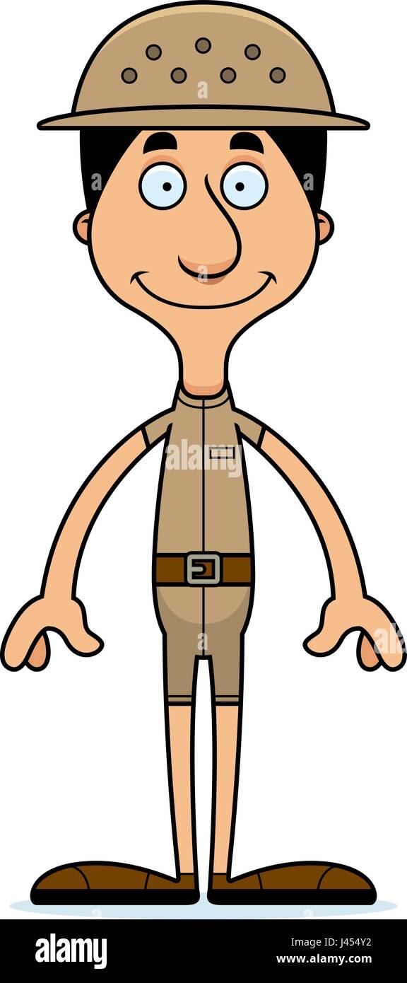 A cartoon zookeeper man smiling. Stock Vector