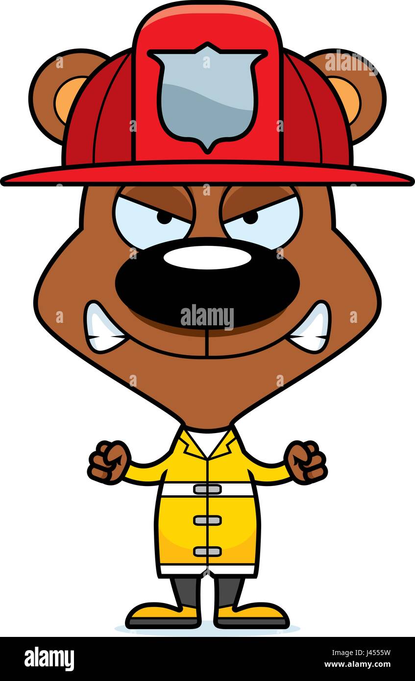 A cartoon firefighter bear looking angry Stock Vector Image & Art - Alamy