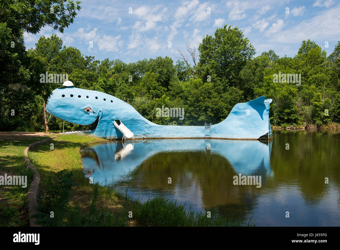 Catoosa, Oklahoma July 7, 2014 View of the famous road side attractions Blue Whale of Catoosa