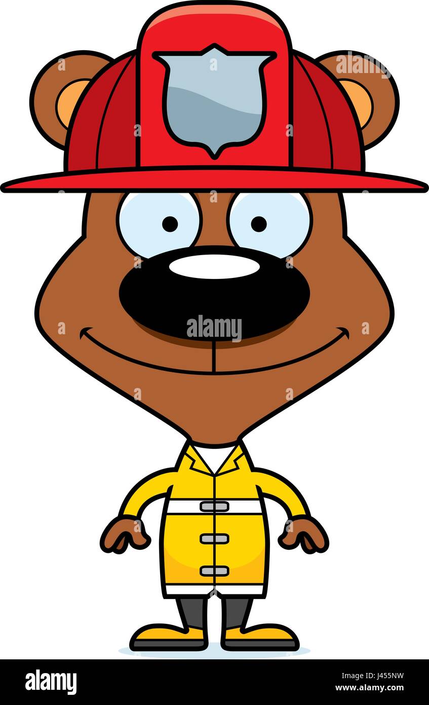A cartoon firefighter bear smiling Stock Vector Image & Art - Alamy