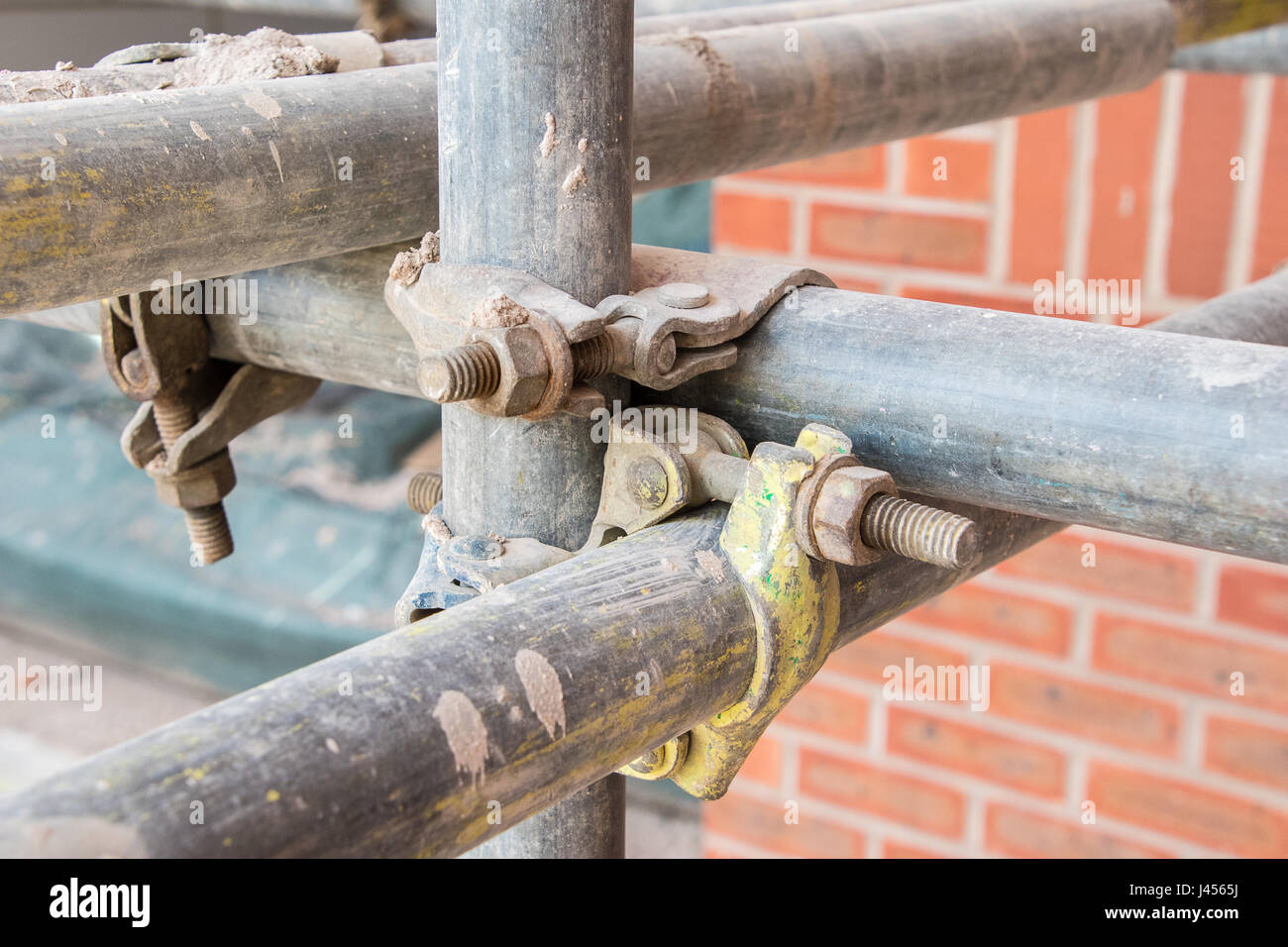 Close up view of a scaffold joint bracket Stock Photo Alamy